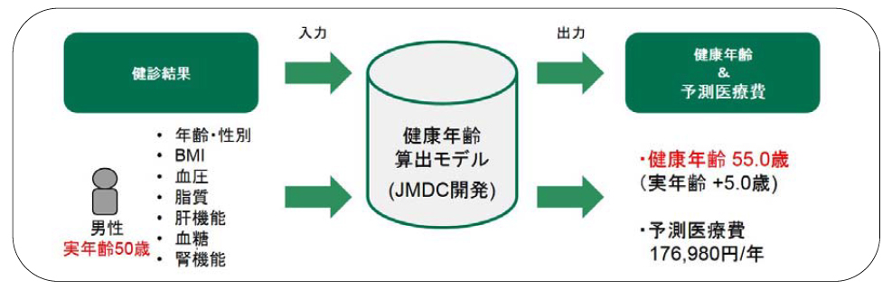 「健康年齢®」と月々の保険料例